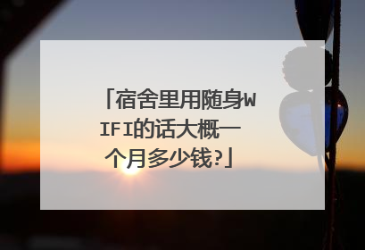 宿舍里用随身WIFI的话大概一个月多少钱?