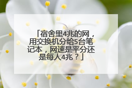 宿舍里4兆的网,用交换机分给5台笔记本,网速是平分还是每人4兆?