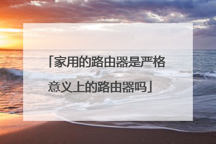 家用的路由器是严格意义上的路由器吗