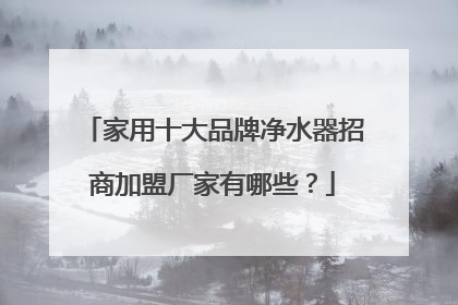 家用十大品牌净水器招商加盟厂家有哪些?