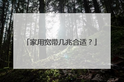 家用宽带几兆合适?