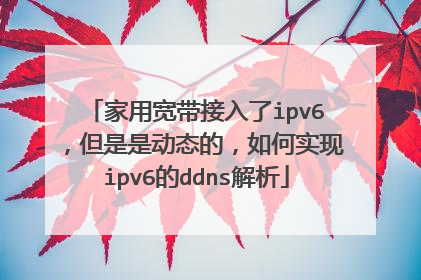 家用宽带接入了ipv6，但是是动态的，如何实现ipv6的ddns解析