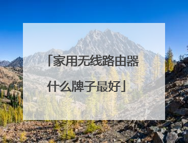 家用无线路由器什么牌子最好