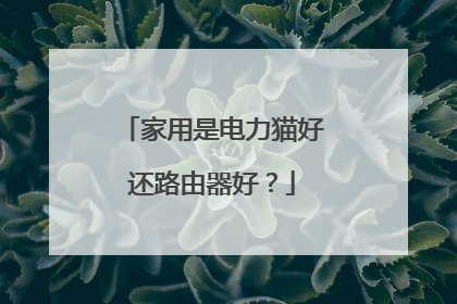 家用是电力猫好还路由器好?