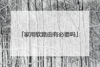 家用软路由有必要吗