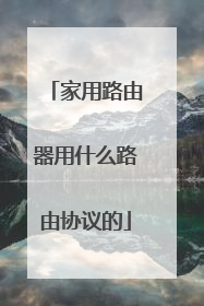 家用路由器用什么路由协议的