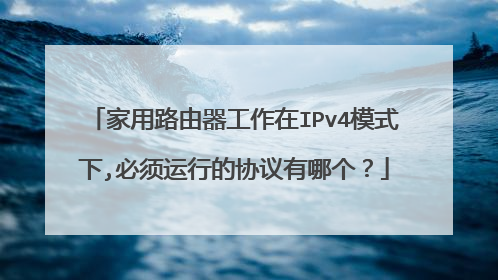 家用路由器工作在IPv4模式下,必须运行的协议有哪个？