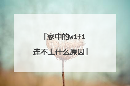 家中的wifi连不上什么原因