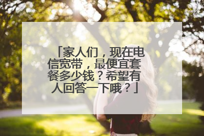 家人们,现在电信宽带,最便宜套餐多少钱?希望有人回答一下哦?