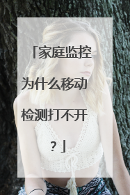 家庭监控为什么移动检测打不开?