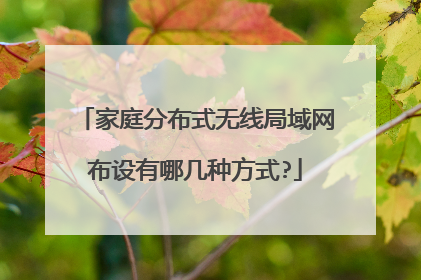家庭分布式无线局域网布设有哪几种方式?