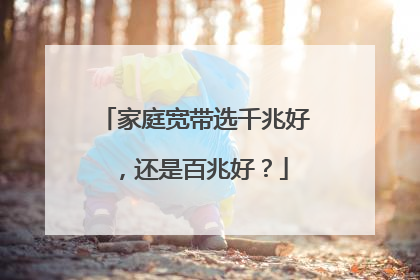 家庭宽带选千兆好，还是百兆好？