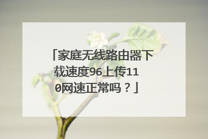 家庭无线路由器下载速度96上传110网速正常吗?