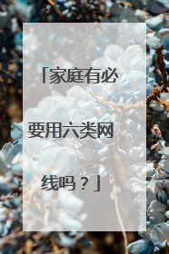 家庭有必要用六类网线吗？