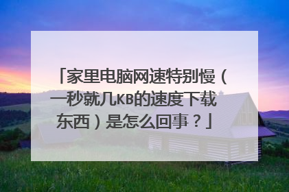 家里电脑网速特别慢(一秒就几KB的速度下载东西)是怎么回事?