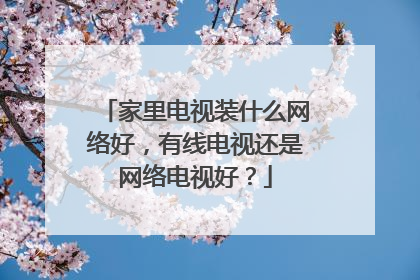 家里电视装什么网络好，有线电视还是网络电视好？