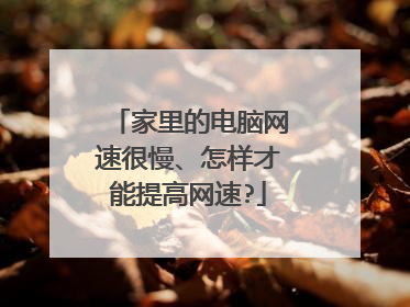 家里的电脑网速很慢、怎样才能提高网速?