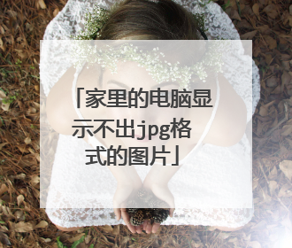 家里的电脑显示不出jpg格式的图片