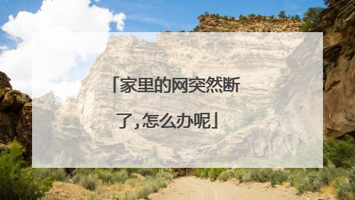 家里的网突然断了,怎么办呢