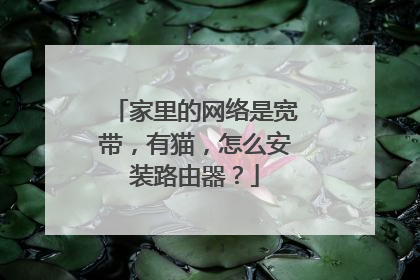 家里的网络是宽带，有猫，怎么安装路由器？