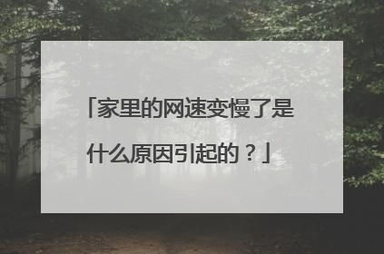 家里的网速变慢了是什么原因引起的?
