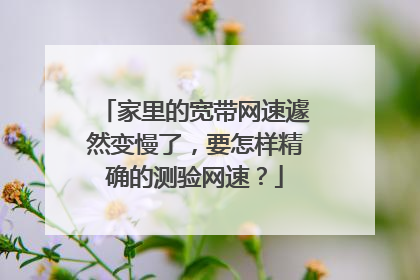 家里的宽带网速遽然变慢了，要怎样精确的测验网速？