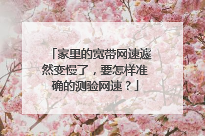 家里的宽带网速遽然变慢了，要怎样准确的测验网速？