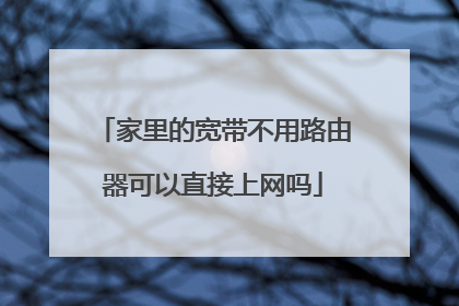 家里的宽带不用路由器可以直接上网吗