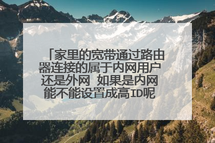 家里的宽带通过路由器连接的属于内网用户还是外网 如果是内网能不能设置成高ID呢 请看全问题 谢谢