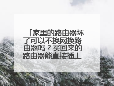 家里的路由器坏了可以不换网换路由器吗？买回来的路由器能直接插上用吗？