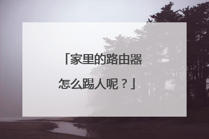 家里的路由器怎么踢人呢？