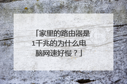 家里的路由器是1千兆的为什么电脑网速好慢?