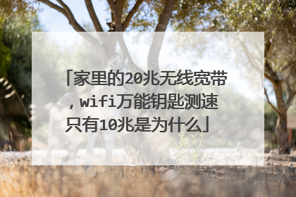家里的20兆无线宽带,wifi万能钥匙测速只有10兆是为什么