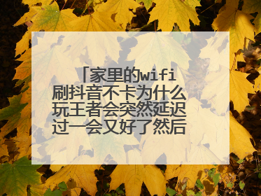 家里的wifi刷抖音不卡为什么玩王者会突然延迟过一会又好了然后又延迟？