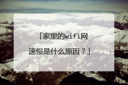 家里的wifi网速慢是什么原因？