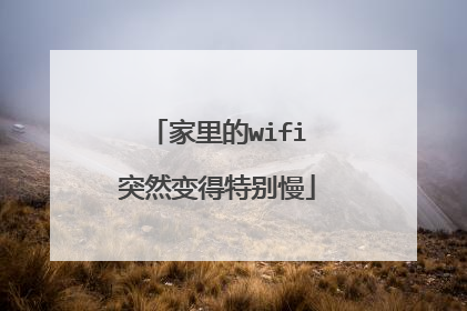 家里的wifi突然变得特别慢