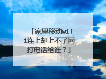 家里移动wifi连上却上不了网打电话给谁？