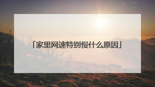 家里网速特别慢什么原因