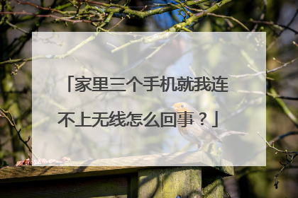 家里三个手机就我连不上无线怎么回事？