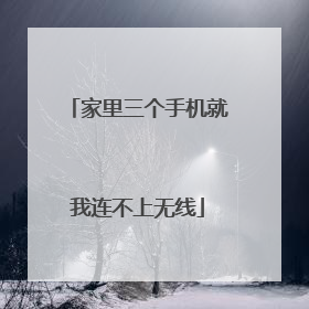 家里三个手机就我连不上无线