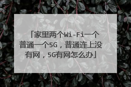家里两个Wi-Fi一个普通一个5G,普通连上没有网,5G有网怎么办