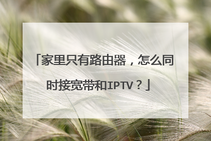 家里只有路由器，怎么同时接宽带和IPTV？