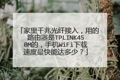 家里千兆光纤接入，用的路由器是TPLINK450M的，手机WiFi下载速度最快能达多少？