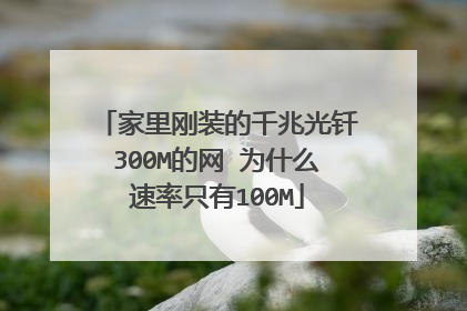 家里刚装的千兆光钎300M的网 为什么速率只有100M