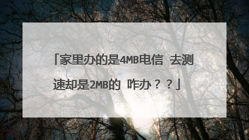 家里办的是4MB电信 去测速却是2MB的 咋办？？