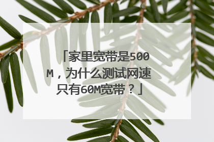 家里宽带是500M，为什么测试网速只有60M宽带？