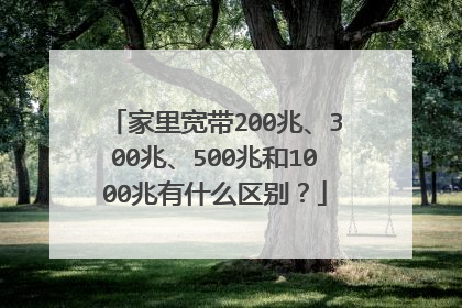 家里宽带200兆、300兆、500兆和1000兆有什么区别？