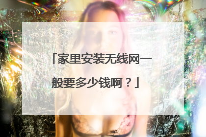 家里安装无线网一般要多少钱啊？