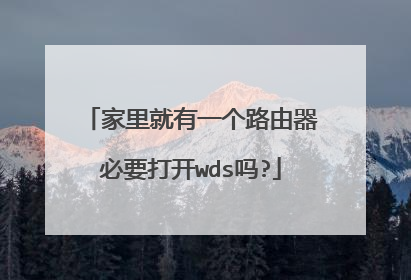 家里就有一个路由器必要打开wds吗?