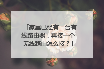 家里已经有一台有线路由器，再接一个无线路由怎么接？
